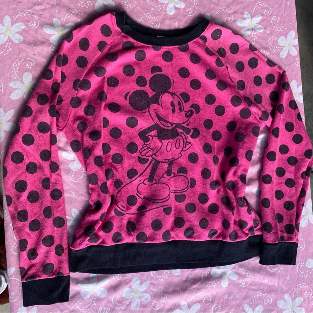 Pink Polka Dot Mickey Mouse Sweatshirt